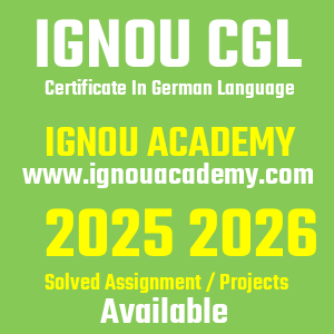 IGNOU CGL SOLVED ASSIGNMENT 2025 2026